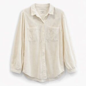 American eagle Oversized Corduroy Cream Button-Up Shirt - Women’s - Size XL